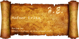 Hafner Erika névjegykártya